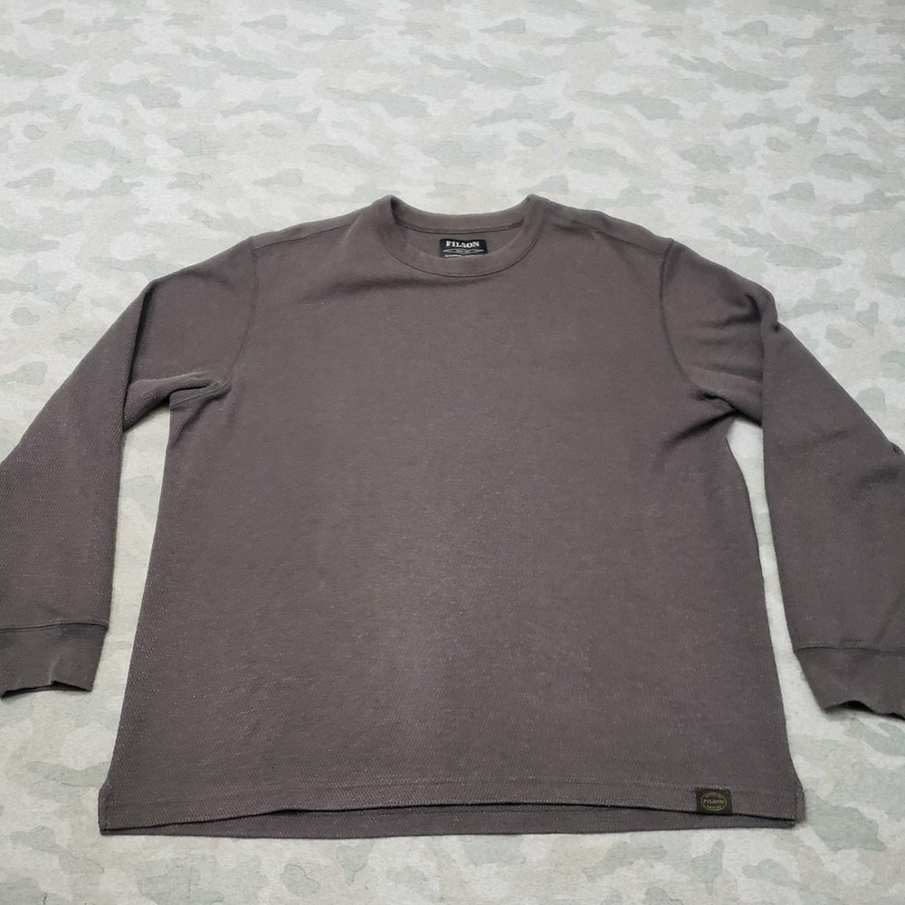 Filson Shirt Mens 2XL Gray Waffle Knit Thermal Pullover Long Sleeve Gorpcore